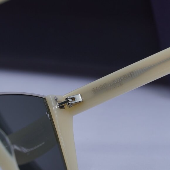 Saint Laurent SL369 KATE 004 Cat Eye Sunglasses - Ivory/Grey - Picture 5 of 10